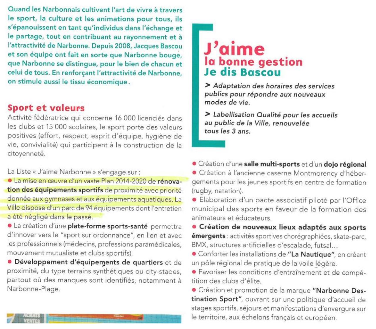 Programme municipal Jacques Bascou – 2014