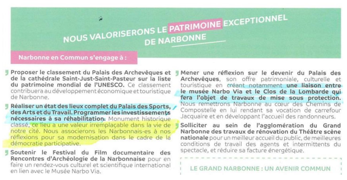 Programme Narbonne en Commun – 2020