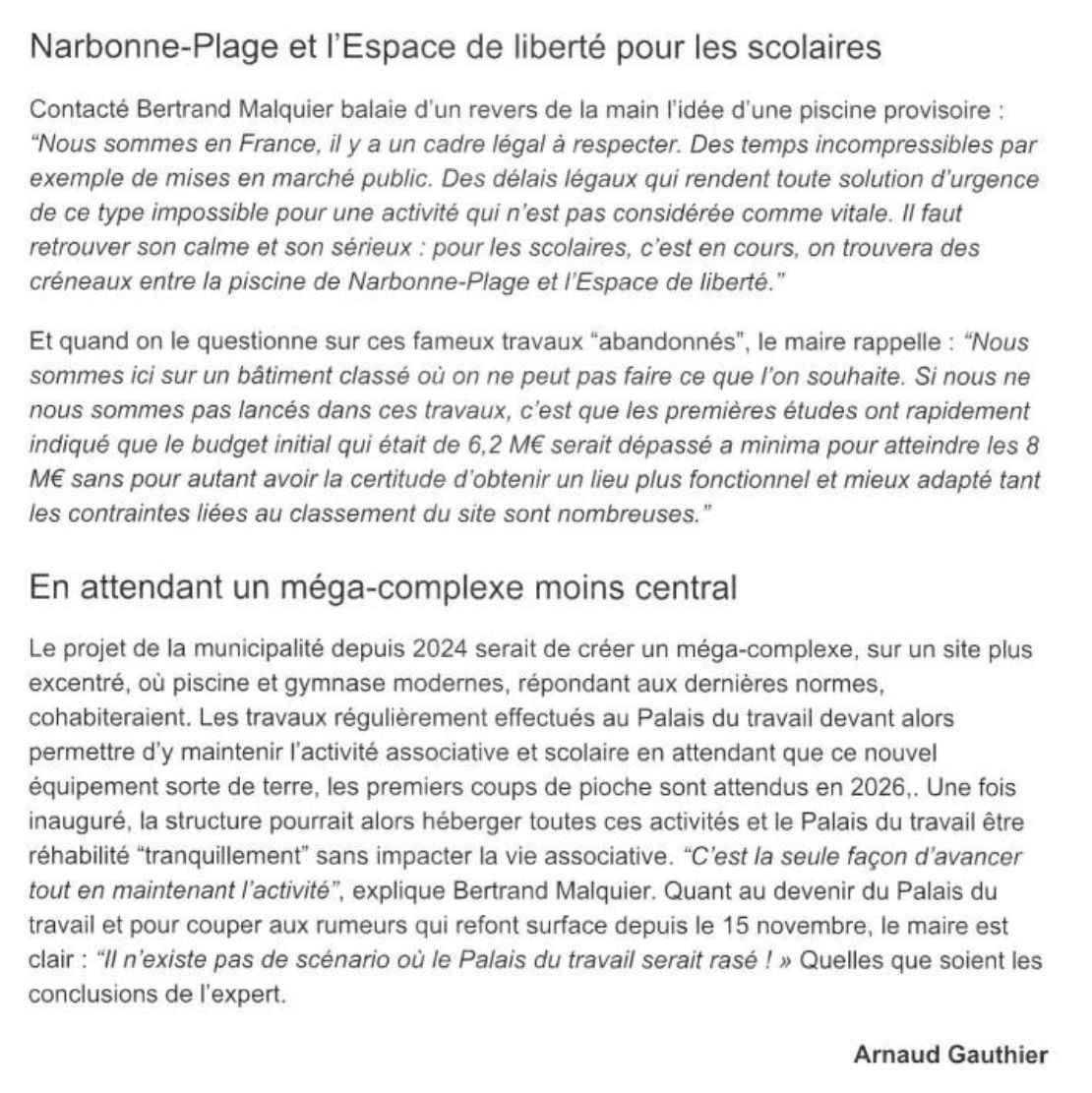 Article L’Écho du Languedoc – novembre 2025