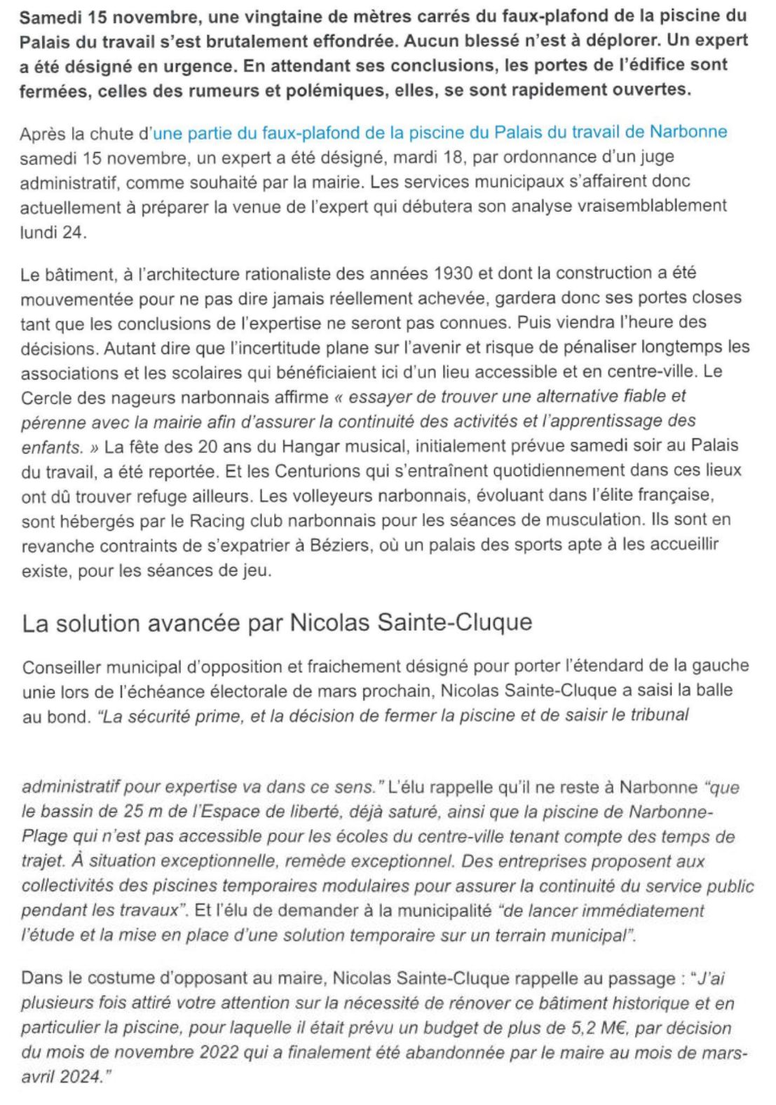 Article L’Écho du Languedoc – novembre 2025